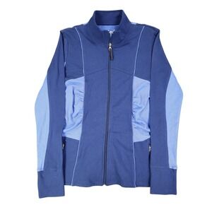Aveva Womens M Blue Colorblock Ruched Full Zip Activewear Jacket NWT